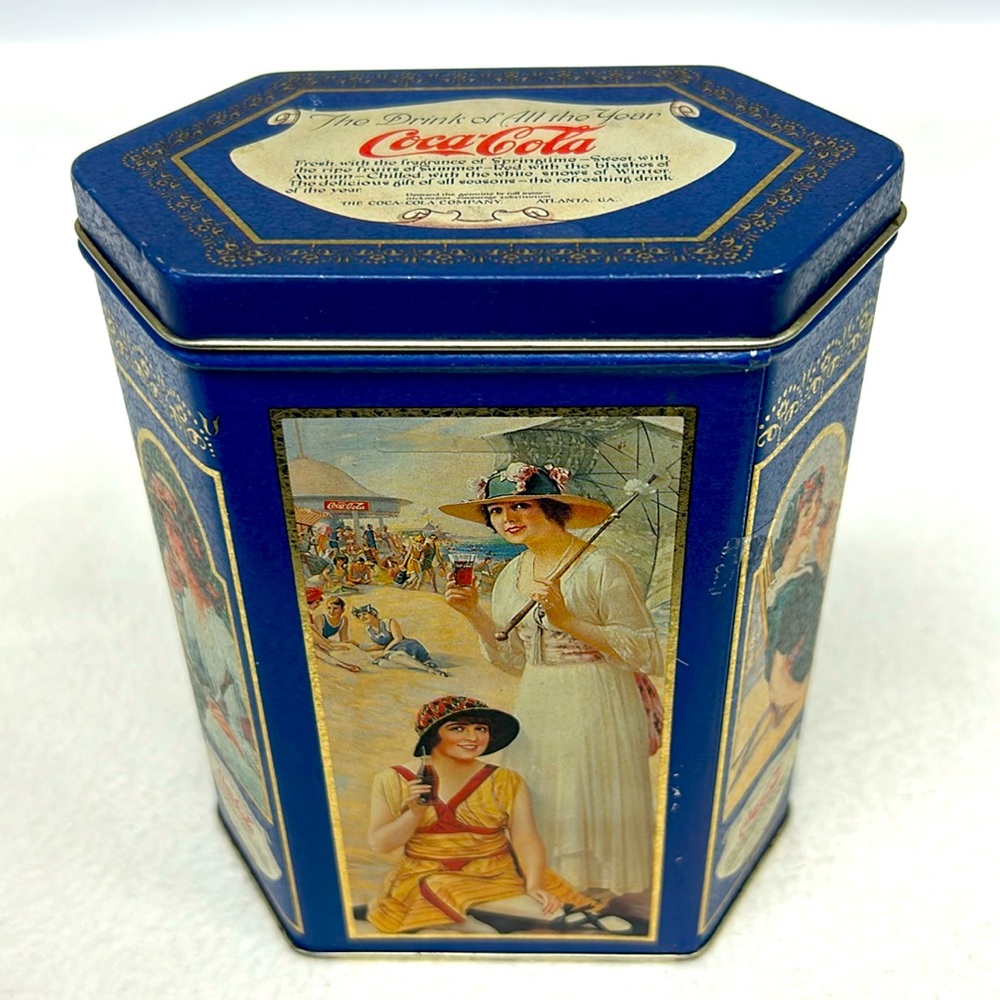 Vintage 1994 COCA-COLA “ The Drink If All The Year” small lidded tin